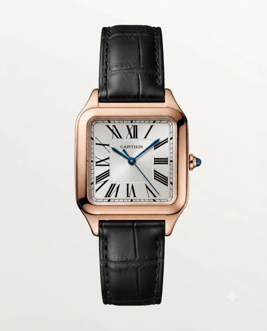 Cartiee_r Santos Dumont Square Black Copper White Dial