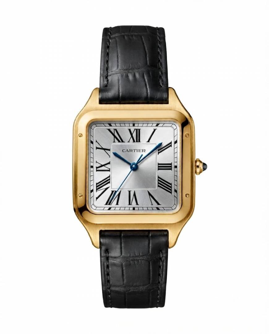 Cartiee_r Santos Dumont Square Black Gold White Dial Main image