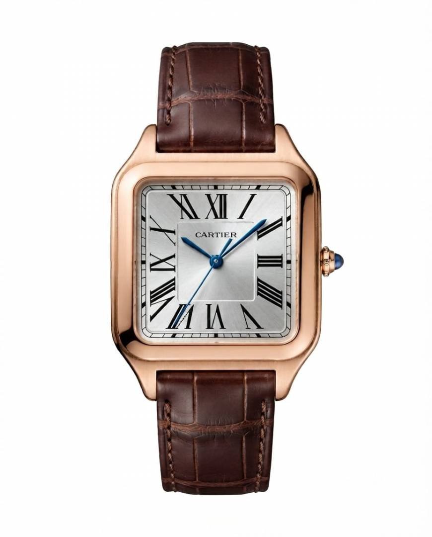 Cartiee_r Santos Dumont Square Brown Copper White Dial
