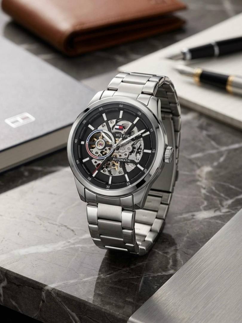 Tommm_y Hilfiger Automatic Silver Black 498