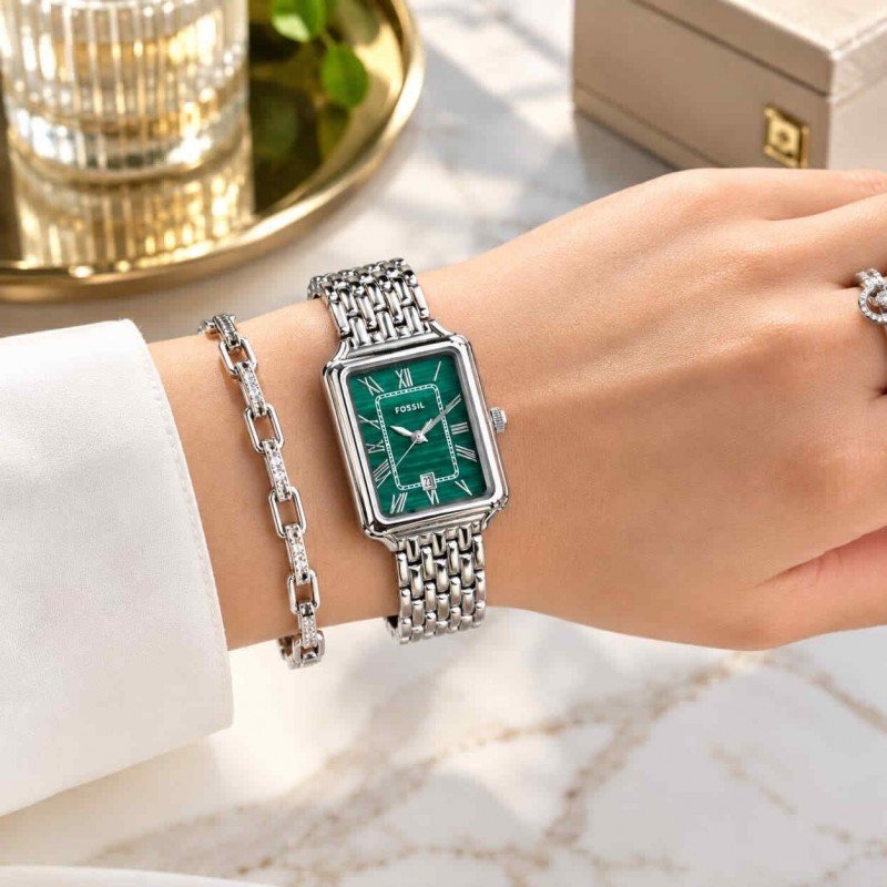 FOSSSIL_LADIES_SILVER-GREEN
