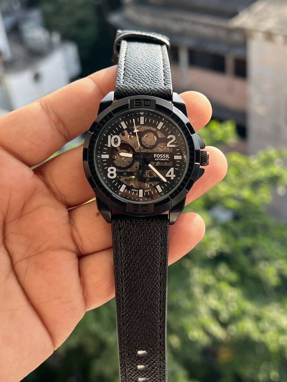 FOSSI BRONSON AUTOMATIC PREMIUM LEATHER WATCH Main image