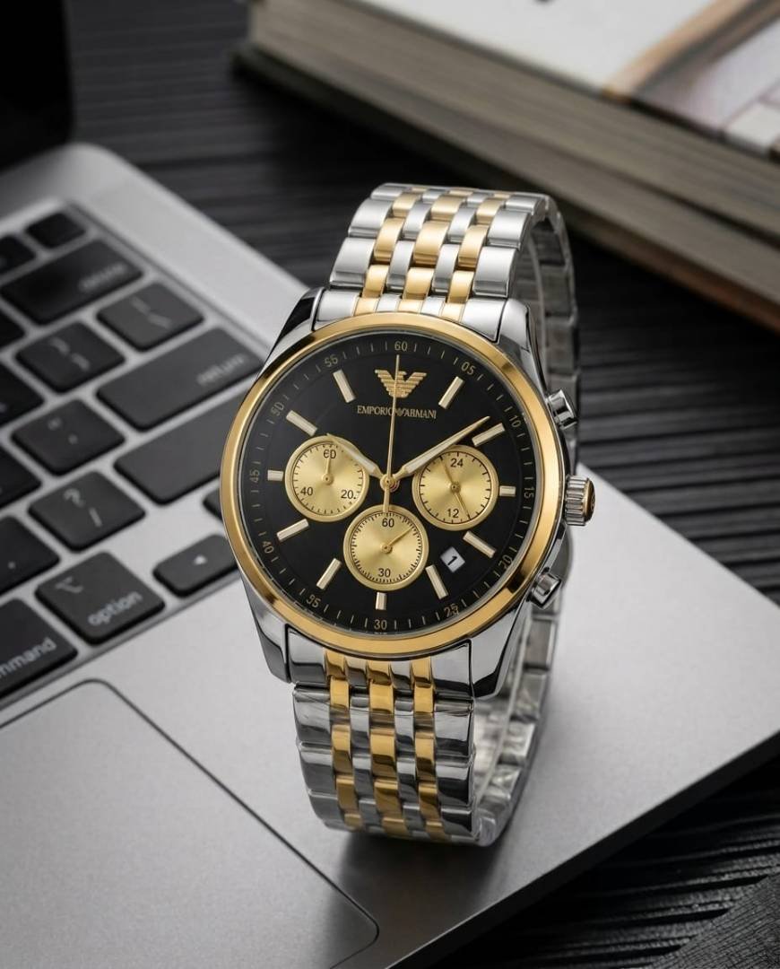 Emporio Armaan_i AR11581 Chronograph 2Ton-Gold-Black Main image