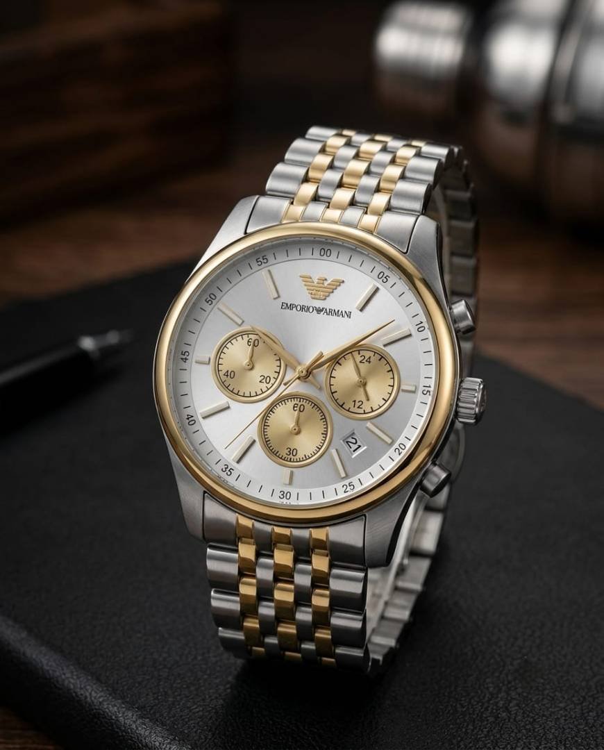 Emporio Armaan_i AR11581 Chronograph 2Ton-Gold-White