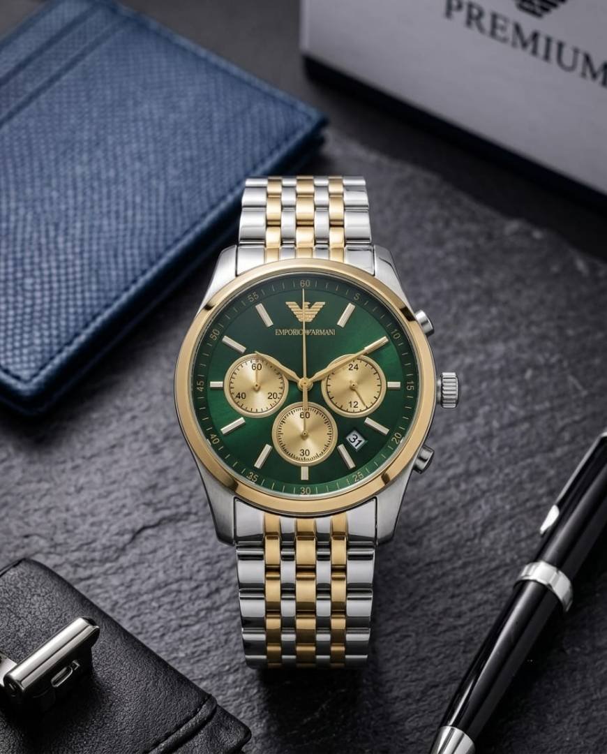 Emporio Armaan_i AR11581 Chronograph 2Ton-Gold-Green Main image