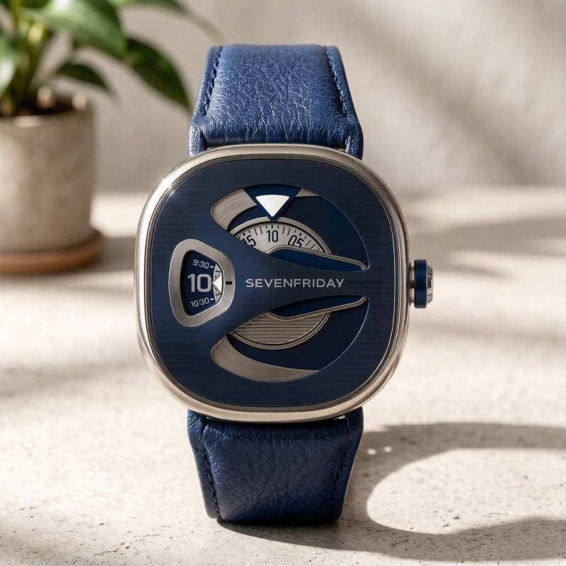 Seven Friday M-Series Square Blue Silver Blue Dial