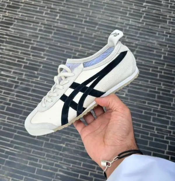 Onitsuk_a Tiger Mexico 66 White Black Classic Girls Leather Sneakers D-2000 Main image