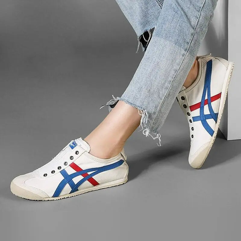 Onitsuka Tiger Mexico 66 Slip-On White  Blue  Red  7A Premium Ladies Sneakers D-1874 Main image