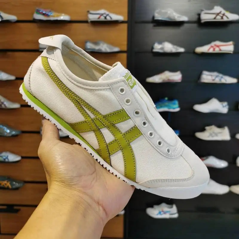 Onitsuk_a Tiger Mexico 66 Canvas Slip-On - White Green  Girls First Copy (D-1847) Main image