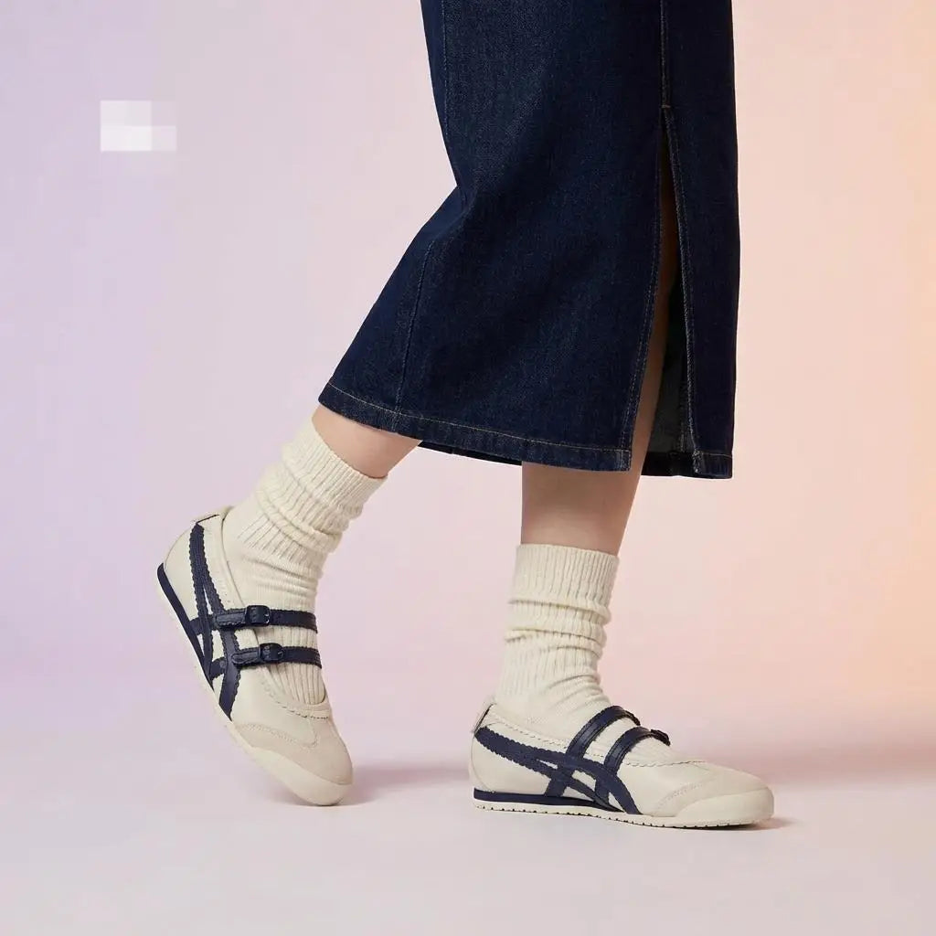 Onitsuka Tiger Mexico 66 TGRS Yellow  Black  7A Premium Ladies Sneakers D-2094 Main image