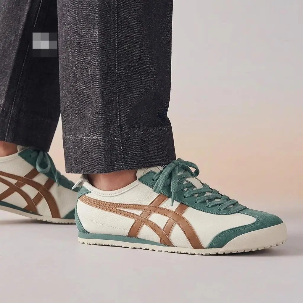 Onitsuka Tiger MEXICO 66 Cream Green Orange Sneakers Mens D-2090 Main image