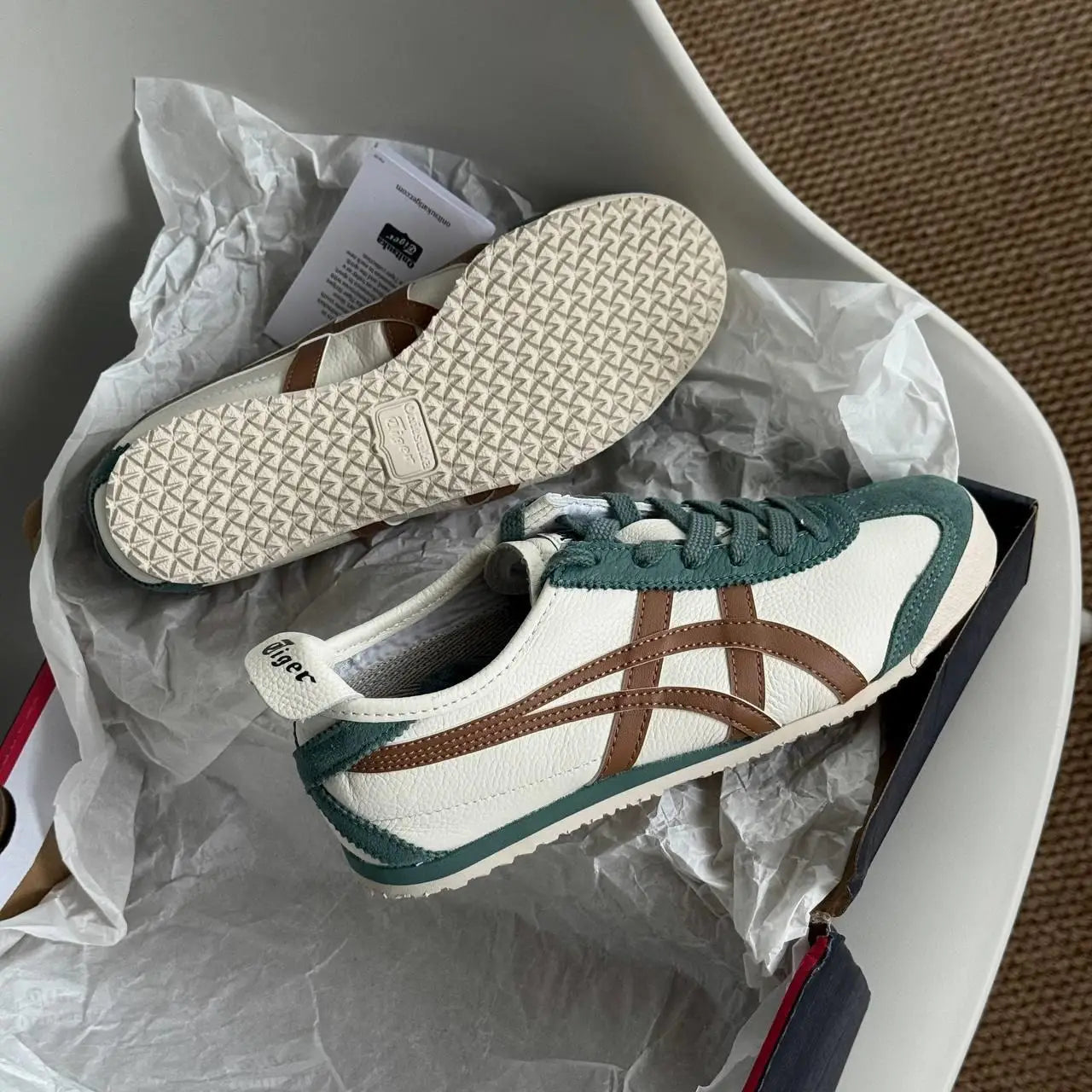 Onitsuka Tiger MEXICO 66 Cream Green Orange Sneakers Mens D-2090 Secondary image