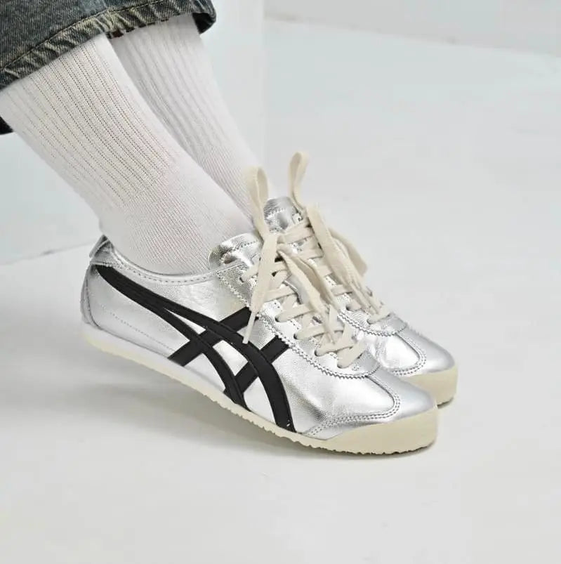 Onitsuka Tiger Mexico 66 Pure Silver Black Sneakers Mens D-2089