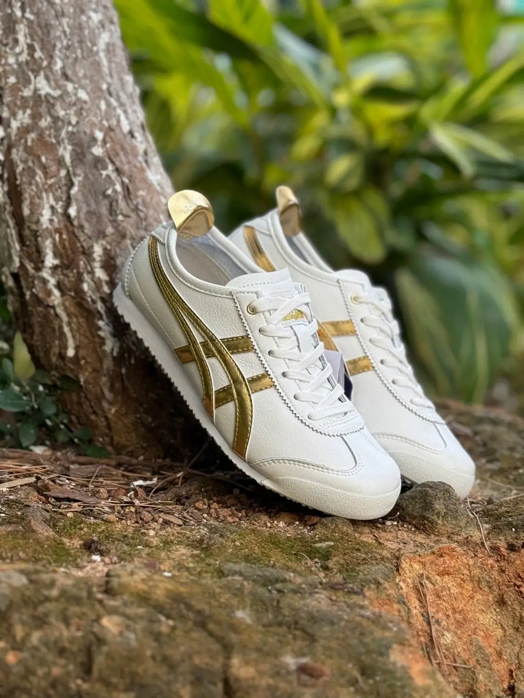 Onitsuka Tiger Mexico 66 White Gold Mens First Luxury Sneakers D-1885