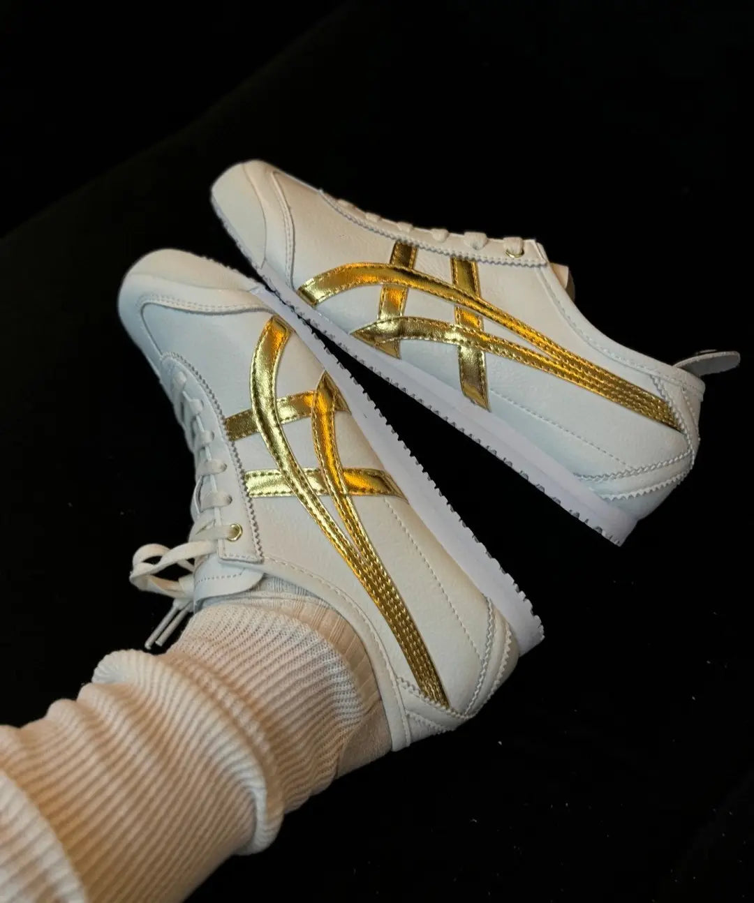 Onitsuka Tiger Mexico 66 White Gold Mens First Luxury Sneakers D-1885 Main image