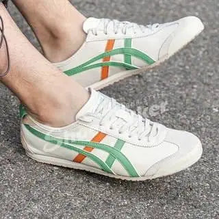 Onitsuka Tiger Mexico 66 Cream Green Orange  Girls 7A Premium First Copy D-1839 Main image