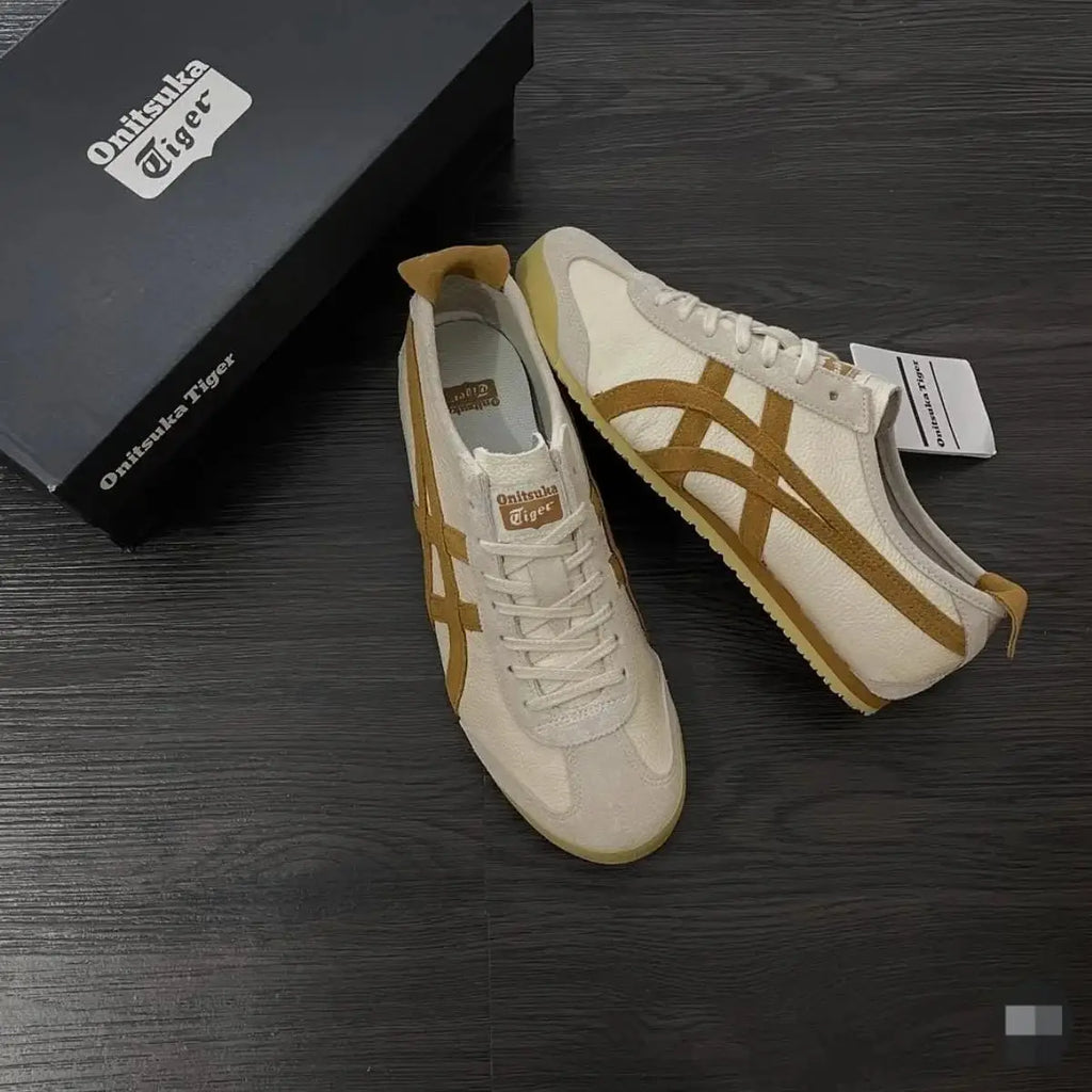 Onitsuka Tiger Mexico 66 Vintage White Brown Girls D-1886