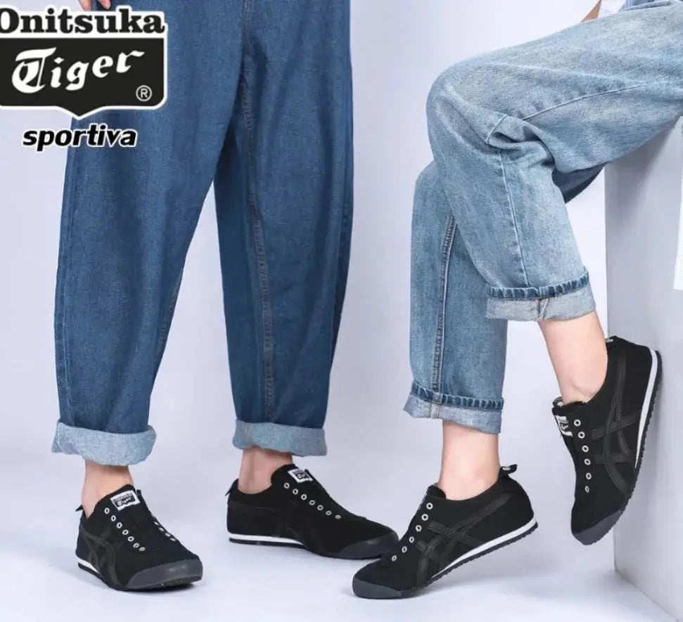 Onitsuka Tiger Mexico 66 Slip-On Black White Girls Womens D-1890 Secondary image