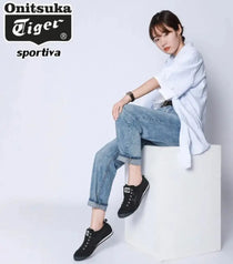 Onitsuka Tiger Mexico 66 Slip-On Black White Girls Womens D-1890