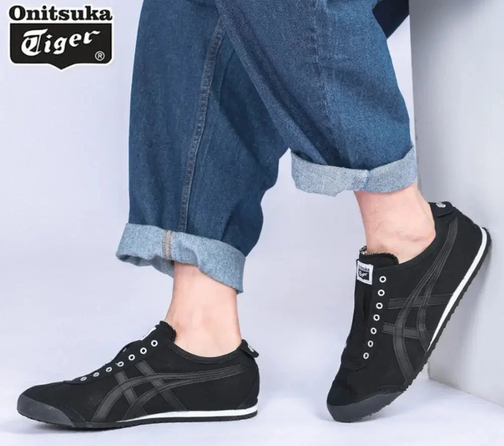 Onitsuka Tiger Mexico 66 Slip-On Black White Girls Womens D-1890 Main image