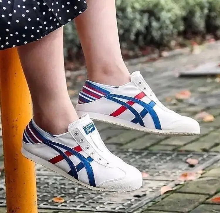 Onitsuka Tiger Mexico 66 Slip-On White Blue Red Girls D-1894 Secondary image