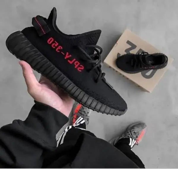Adida_s Yeezy 350 V2 Core Black Red  Semi UA 7A Quality  Full Accessories (D-1801)