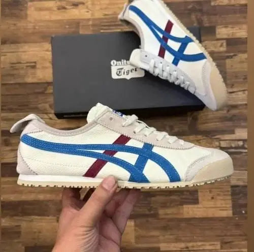 Onitsuka Tiger Mexico 66 White Blue Red Girls 7A Premium First Copy D-1838 Main image