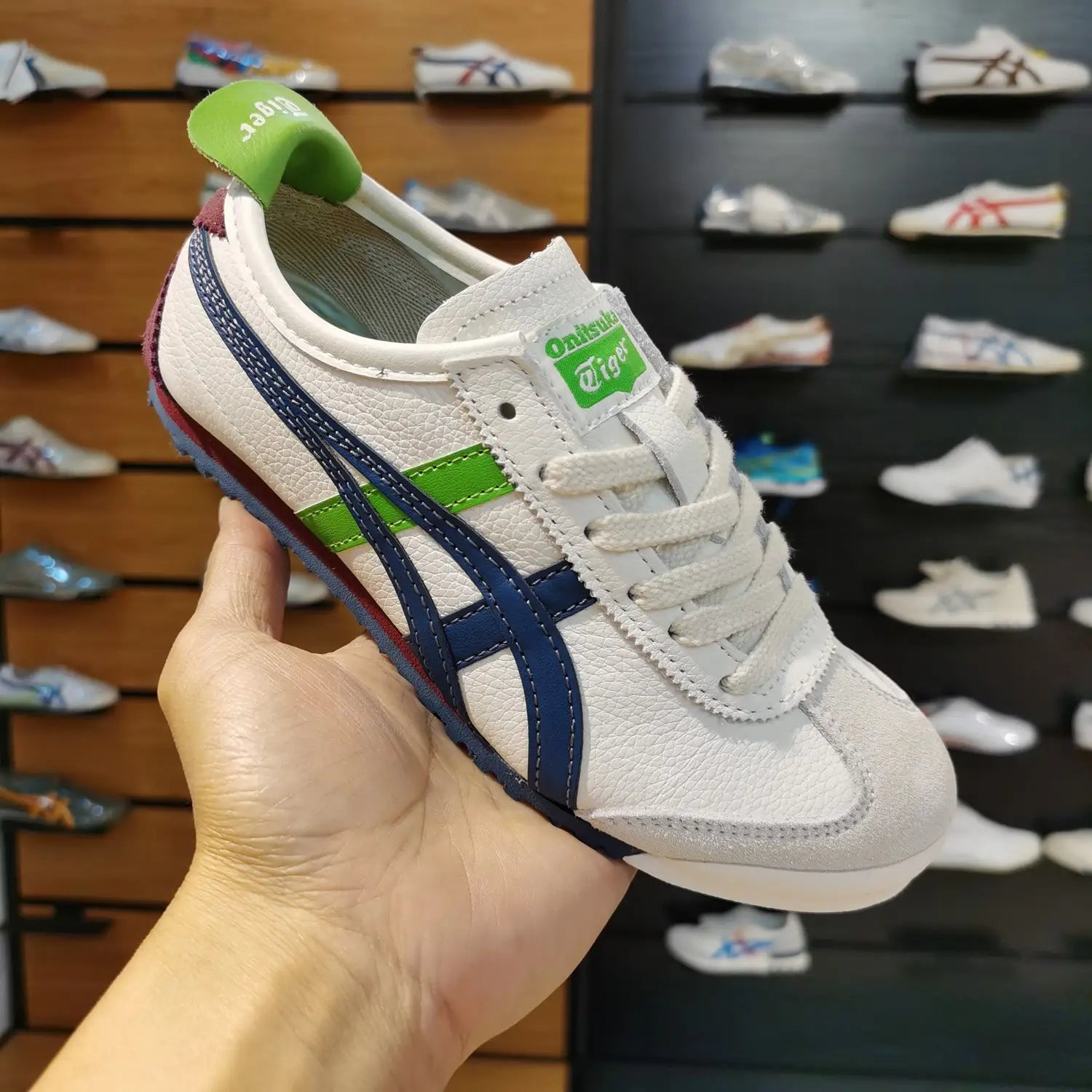 Onitsuk_a Tiger Mexico 66 Blue Green White  Girls 7A Premium First Copy D-1836 Main image