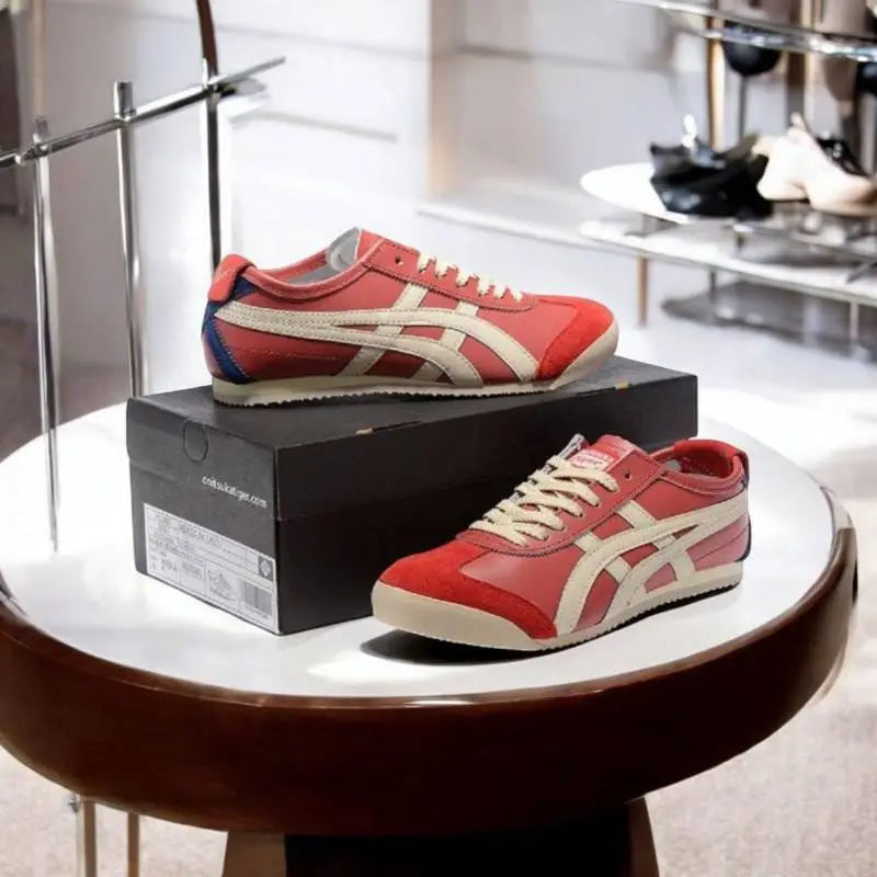Onitsuk_a Tiger Mexico 66 Red Beige Blue  7A Premium First Copy  (D-1834)