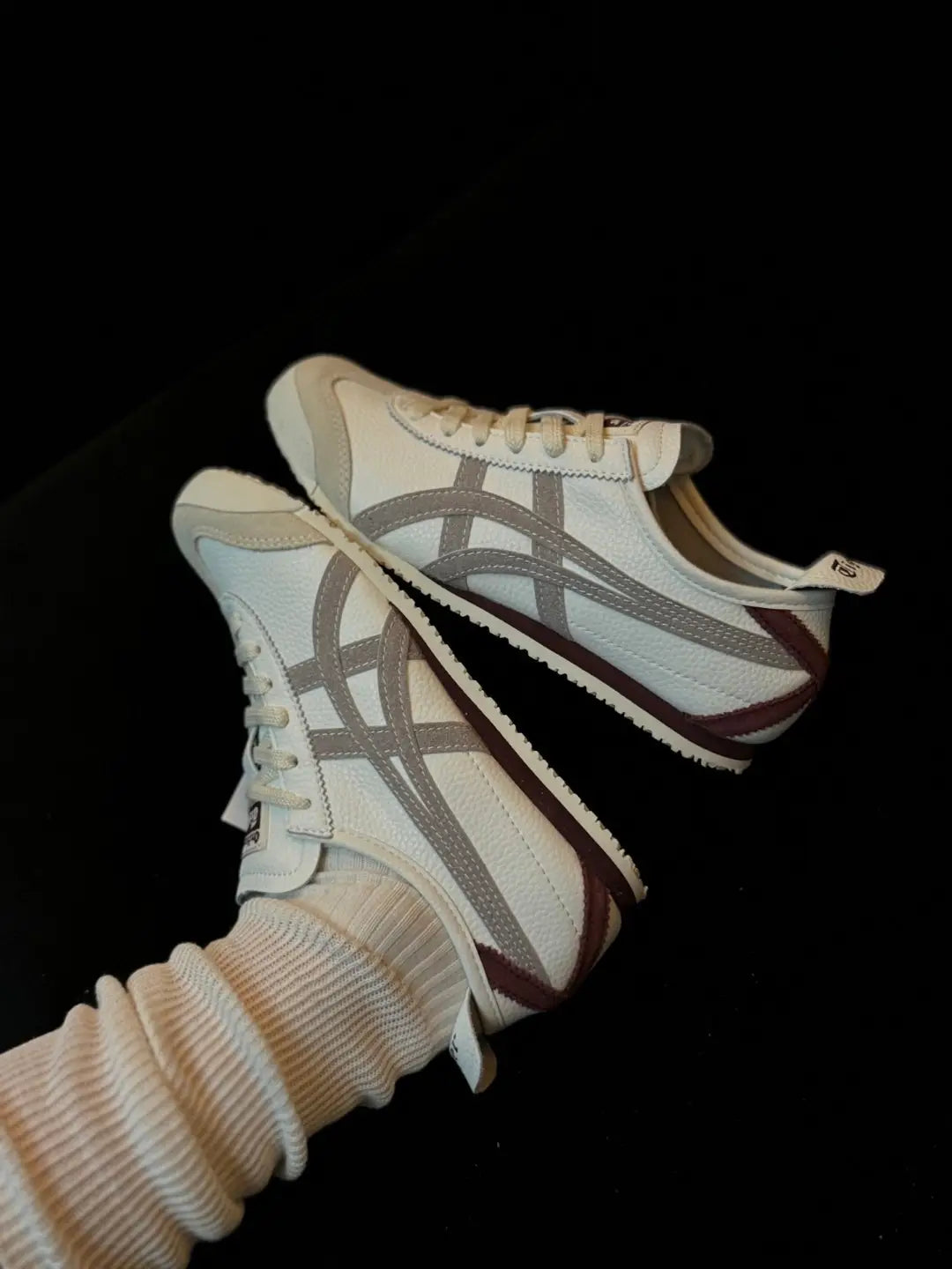 Onitsuka Tiger Mexico 66 Grey White Burgundy Mens Premium D-1912 Secondary image
