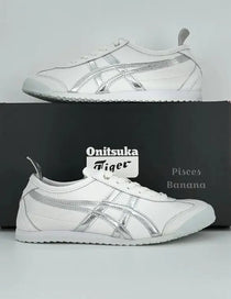Onitsuka Tiger Mexico 66 White Silver Mens Chrome Sneakers D-1877