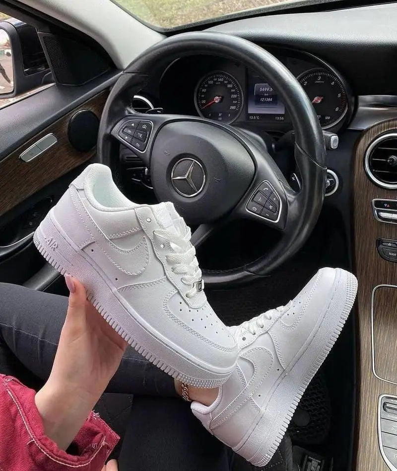 Nik_e Air Force 1 Low Triple White Girls Premium Leather  Full Accessories D-321 Main image