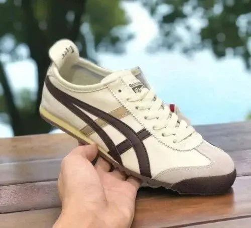 Onitsuk_a Tiger Mexico 66 Beige Brown Gold  Mens 7A Premium Sneakers (D-1782)