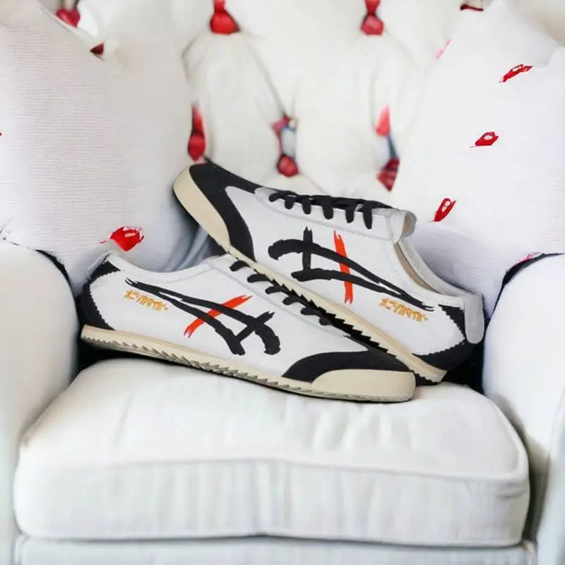 Onitsuk_a Tiger Mexico 66 Deluxe Kabuki  White Black Red  7A Premium (D-1661 P-1)