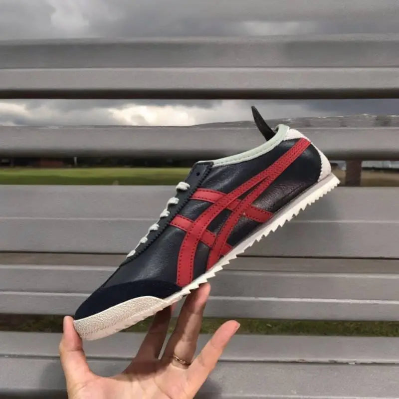 Onitsuk_a Tiger Mexico 66 Deluxe Dark Blue Red Mens 7A Premium Leather (D-1660 P-1) Main image