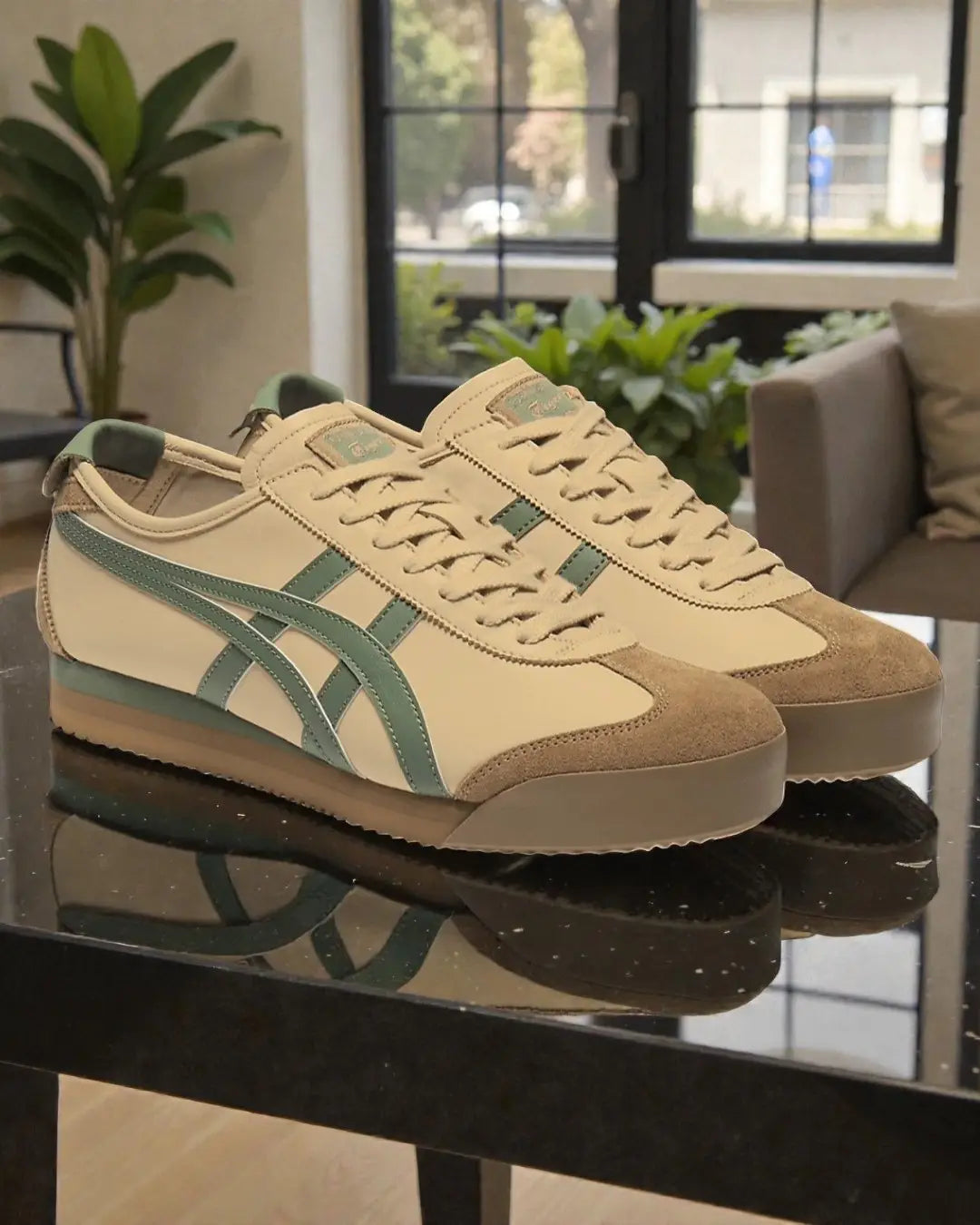 Onitsuka Tiger Mexico 66 PF Beige Bronze Green 7A Premium Mens Sneakers D-2084 Main image