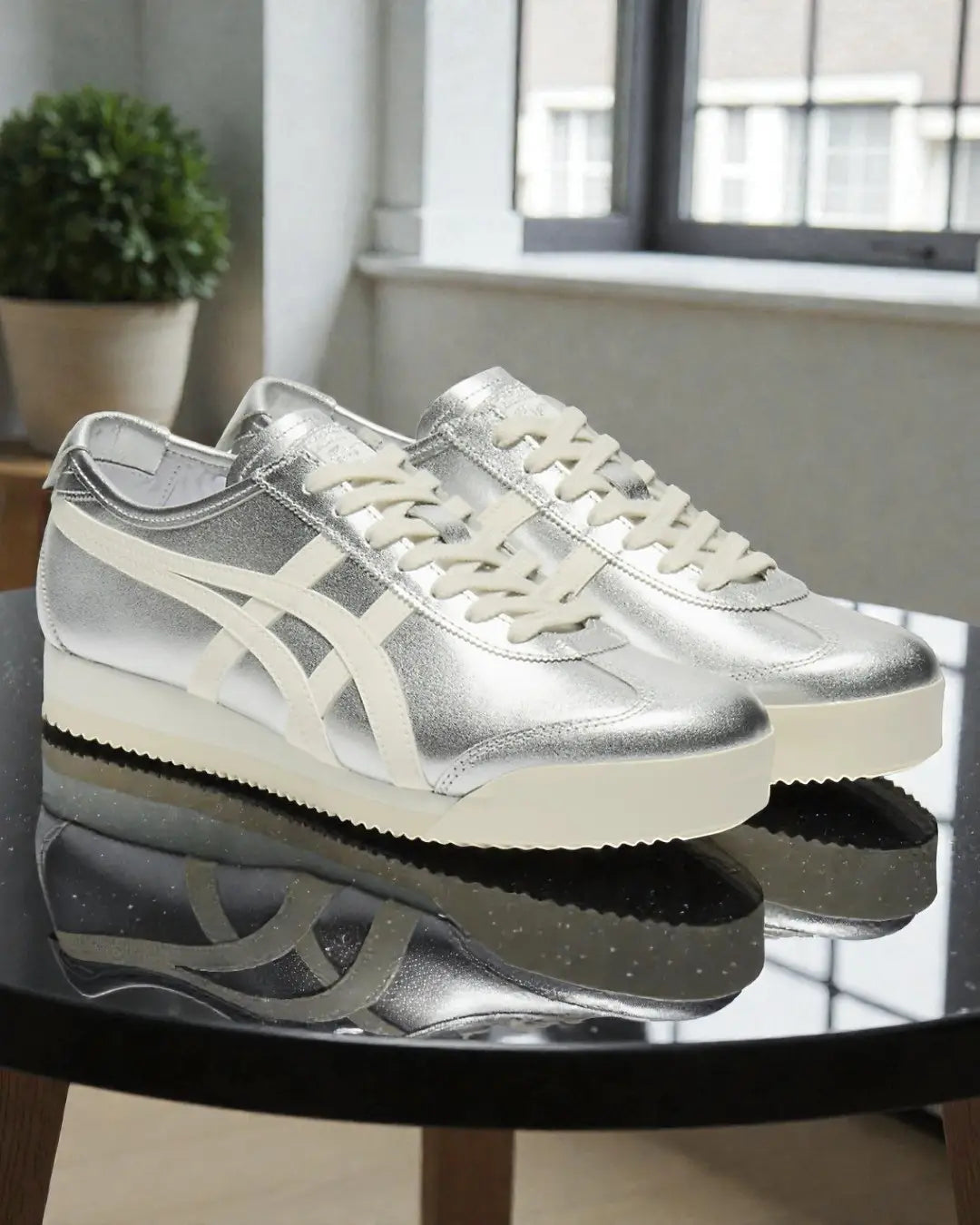 Onitsuka Tiger Mexico 66 SD PF Pure Silver Cream Sneakers Men  D-2080 Main image