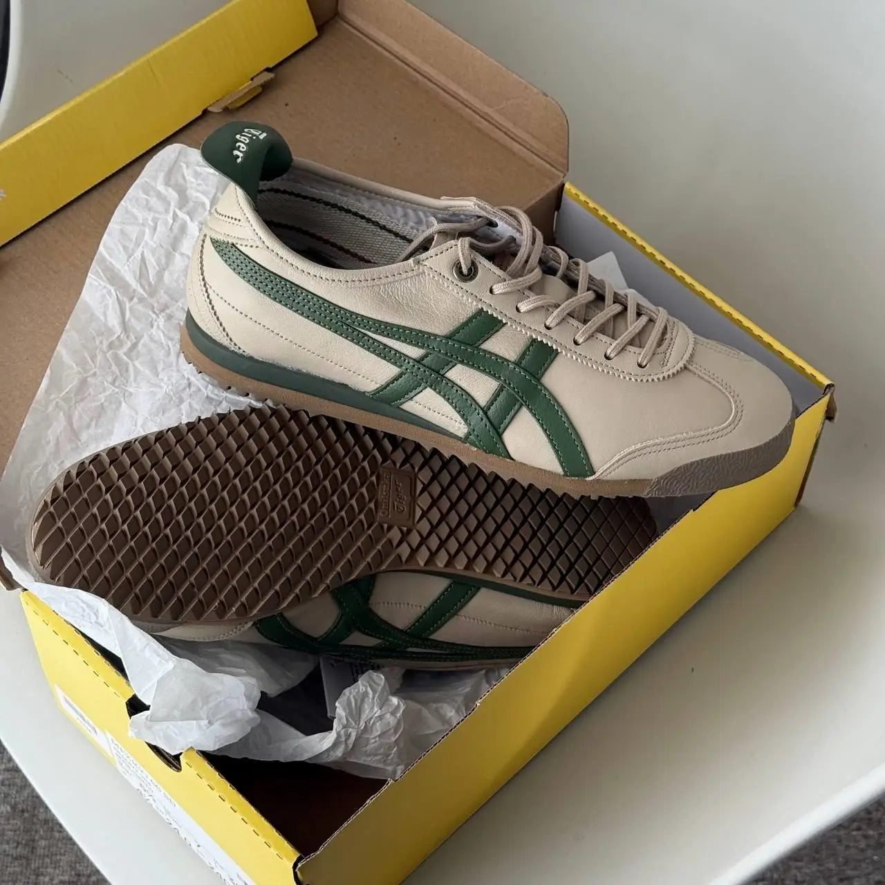Onitsuka Tiger Mexico 66 SD Beige Green  7A Premium Sneakers D-2078 Main image