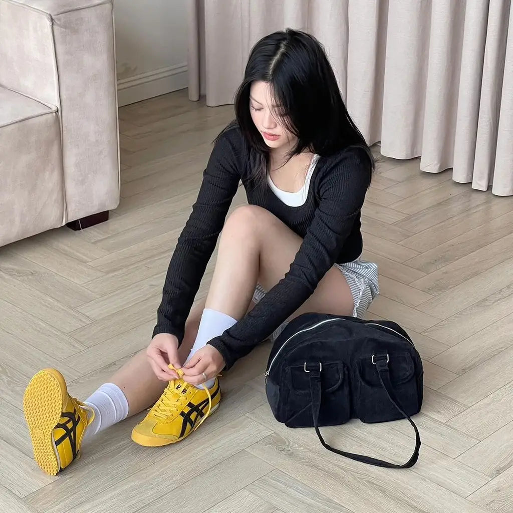 Onitsuk_a Tiger Mexico 66 - YellowBlack  Girls Premium First Copy Sneakers D-1915 Secondary image