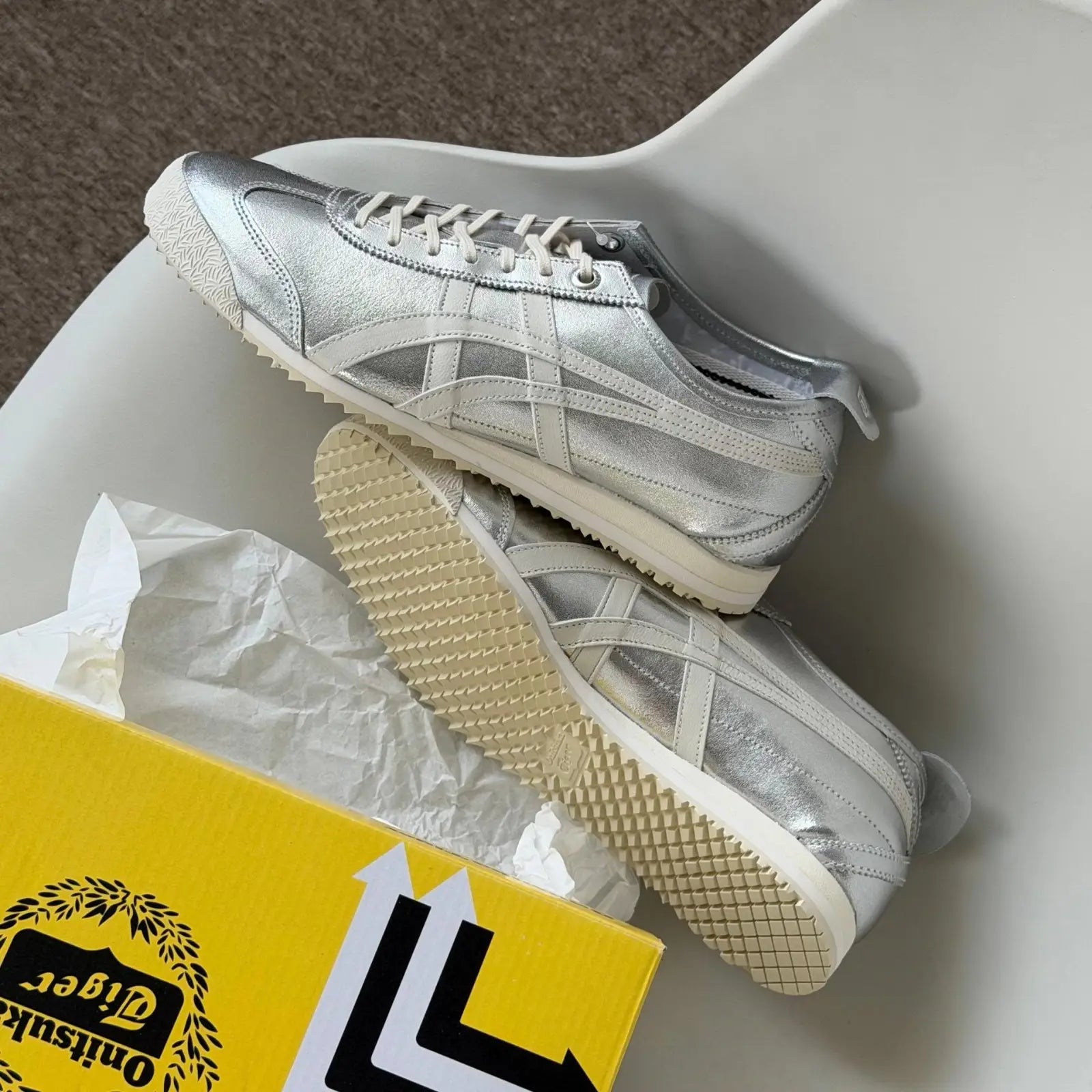 Onitsuk_a Tiger Mexico 66 SD Pure Silver Cream  7A Premium Sneakers D-2077