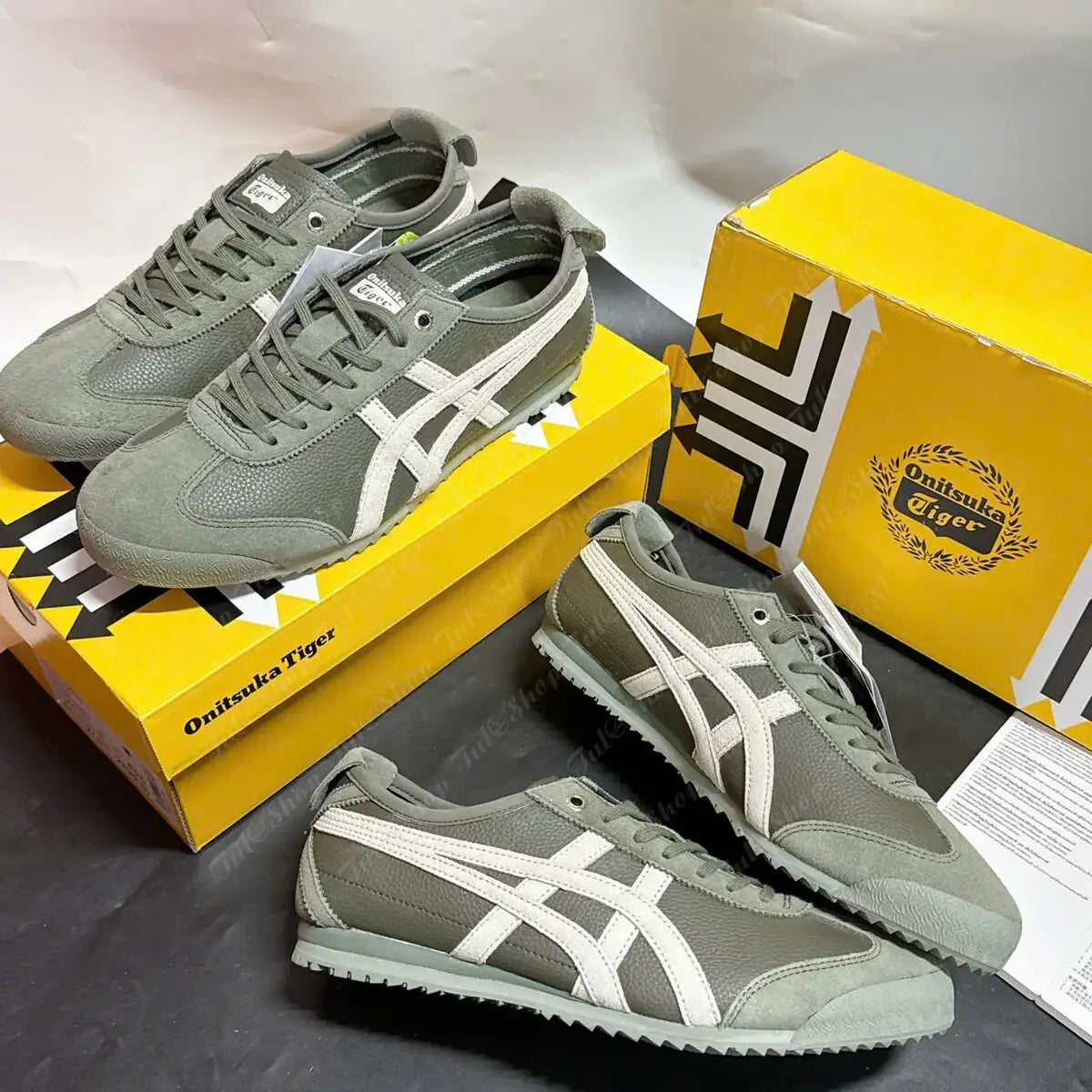 Onitsuka Tiger Mexico 66 SD VIN Mantle Green Ivory 7A Premium Sneakers D-2034 Main image