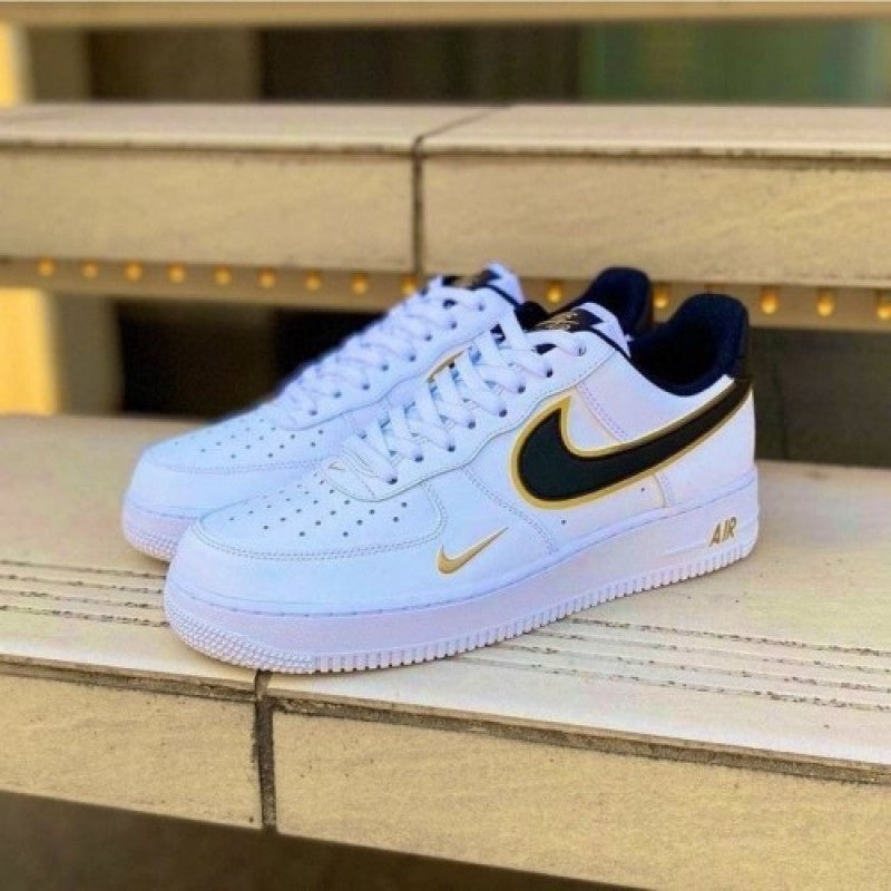 Nike Airforce 1 Low 07 LV8 Double Swoosh WHITE METALLIC GOLD