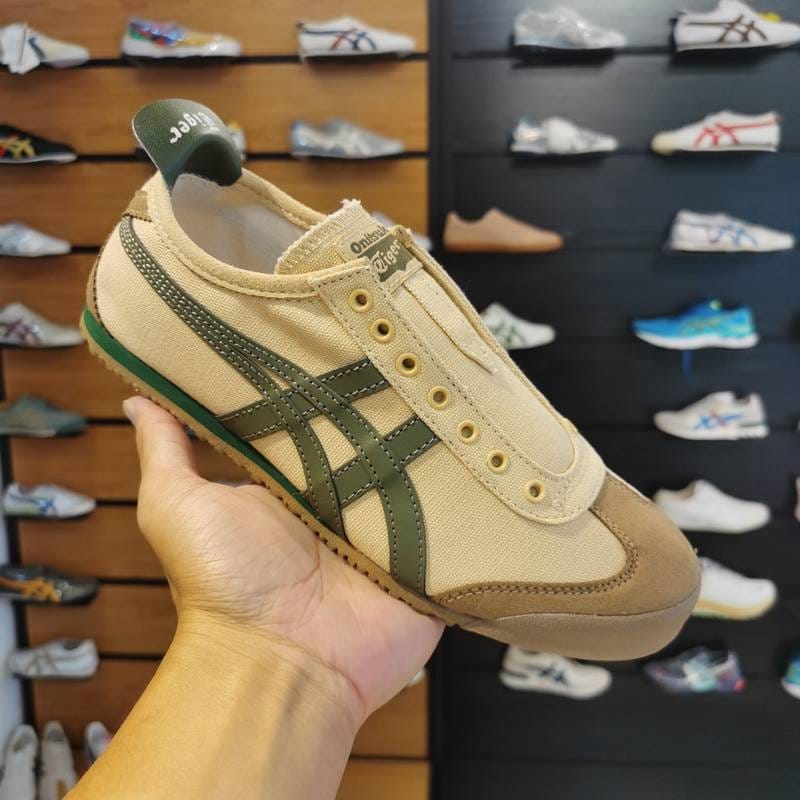 Onitsuka Tiger Mexico 66 Slip On Beige Grass Green For Mens D-1931 Main image