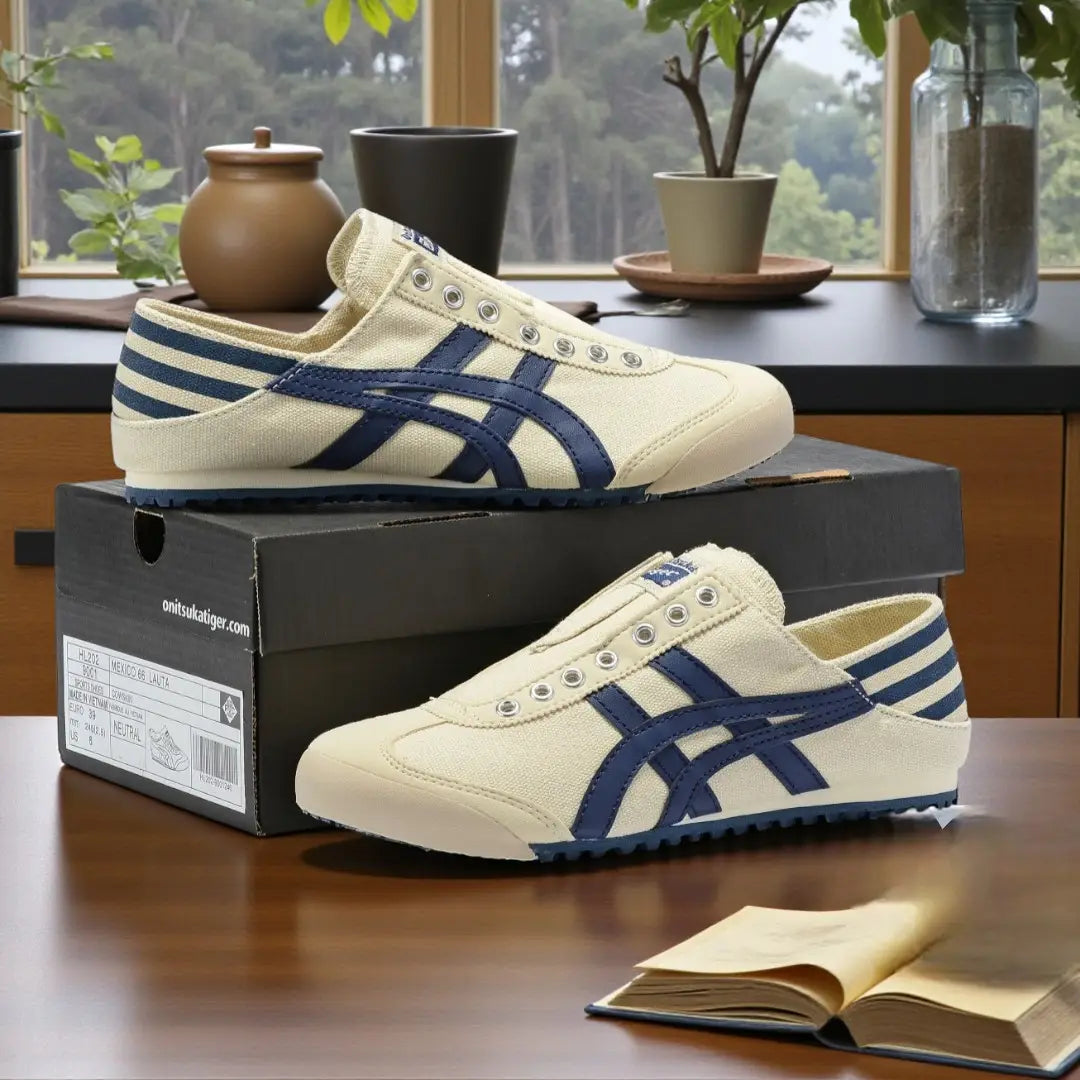 Onitusk_a Tiger Mexico 66 Slip On Blue Stripes at Back For Mens D-1775 Main image