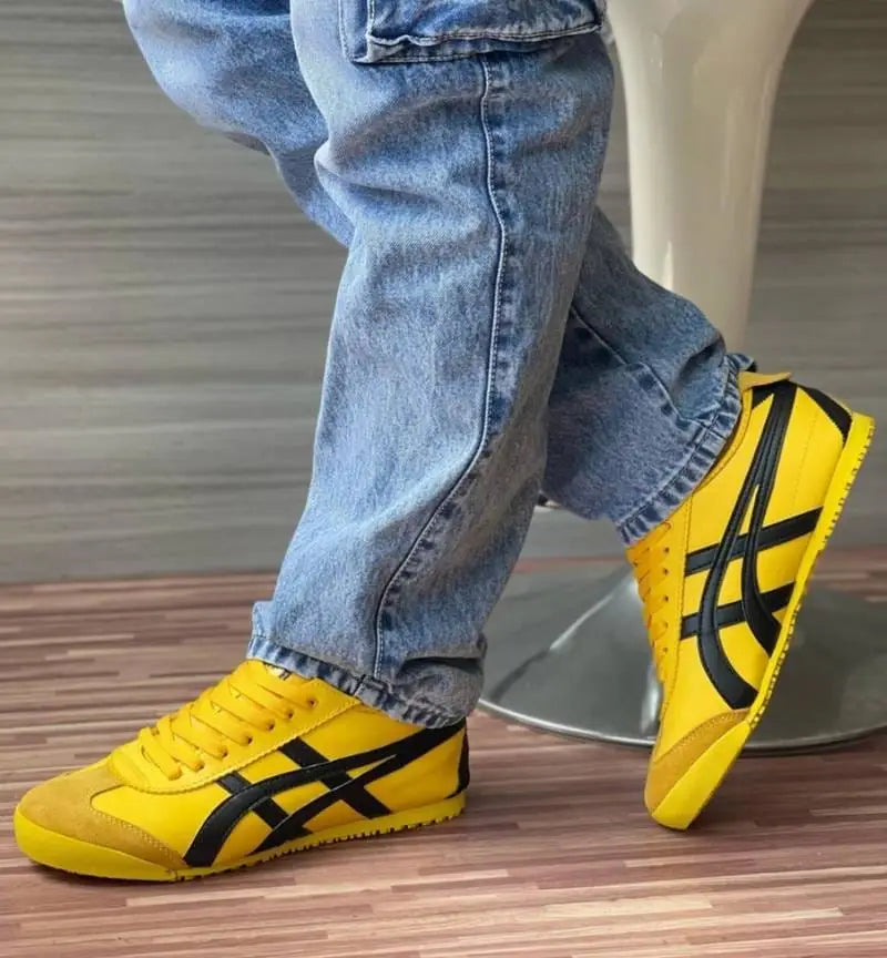 Onitsuk_a Tiger Mexico 66 Yellow Black  Mens First Copy Iconic Sneakers D-1871
