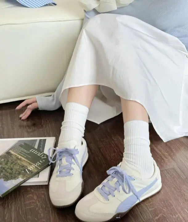 Pum_a Bella UT Canvas White Blue for Girls  7A Premium Quality D-1972
