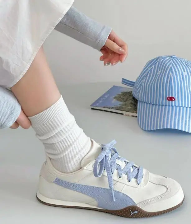 Pum_a Bella UT Canvas White Blue for Girls  7A Premium Quality D-1972