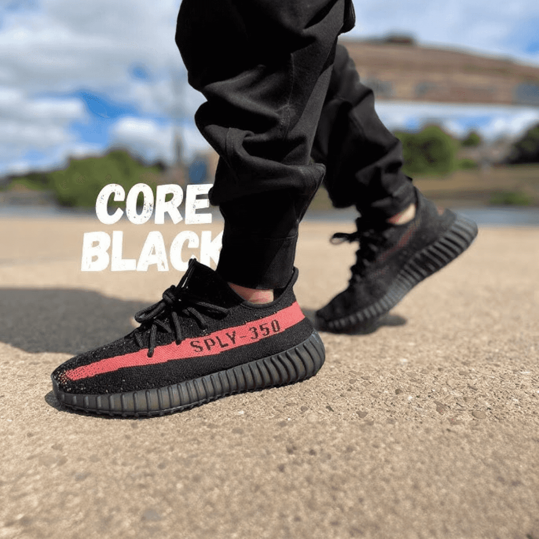 Adidas Yeezy Boost 350 v2 Core Black Red Semi UA with Full Accessories Main image