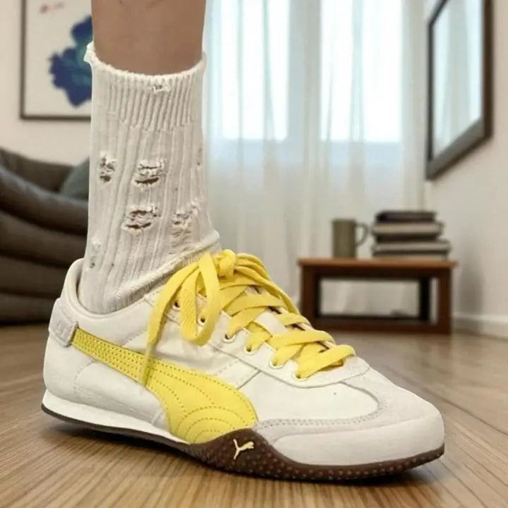 Pum_a Bella UT Canvas - WhiteYellow  Girls Premium First Copy Sneakers D-1974 Main image