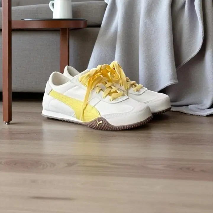 Pum_a Bella UT Canvas - WhiteYellow  Girls Premium First Copy Sneakers D-1974 Secondary image